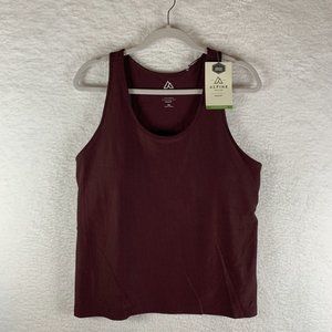Alpine Design Tank Top Women's XXL Maroon Ribbed Stretch Round Neck Cropped 7211